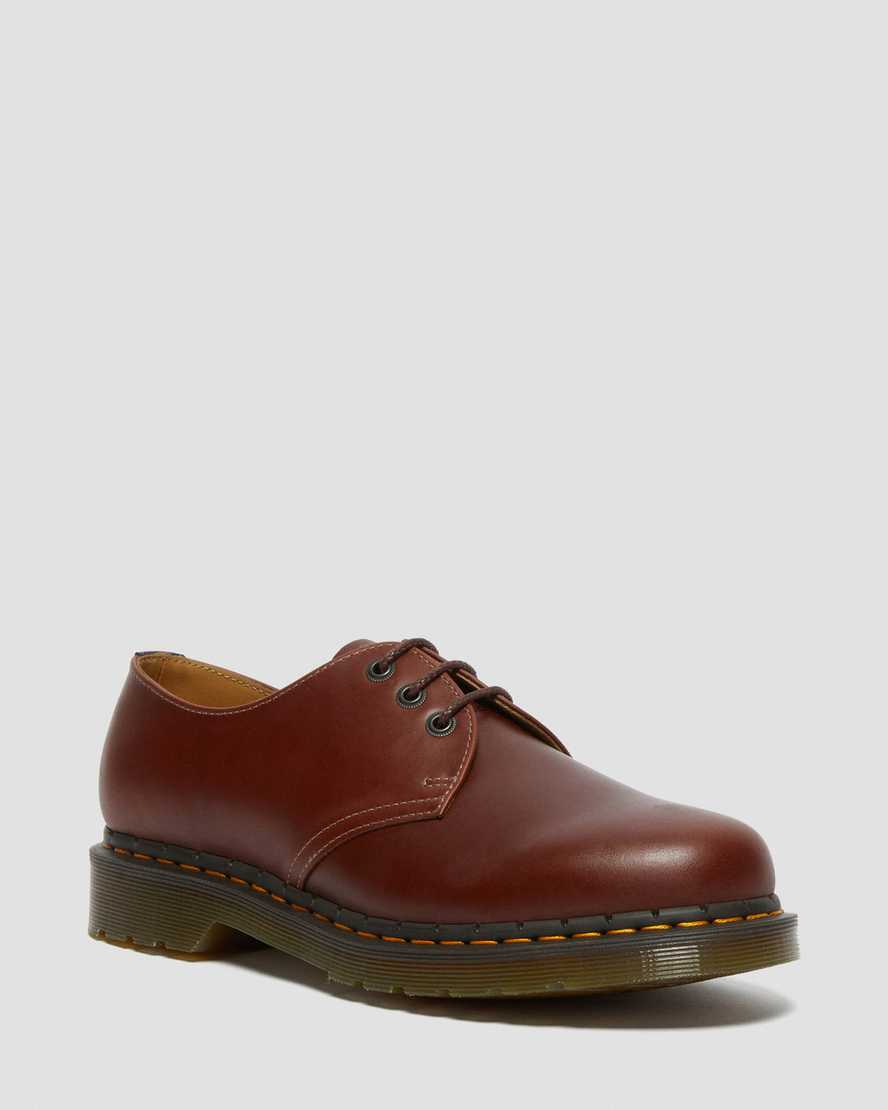 Dr. Martens 1461 Abruzzo Nahka Miesten Juhlakengät - Ruskea/Mustat Kengät [631-KCDHMS]